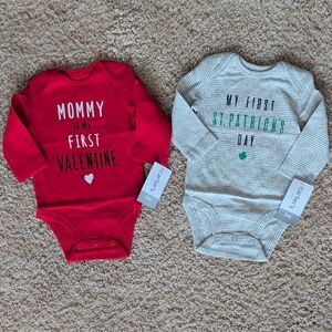 NWT Bundle! Valentine's Day And St. Patrick's Day Onesies